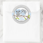 Adorable Owls Baby Dusche Runder Aufkleber (Tasche)