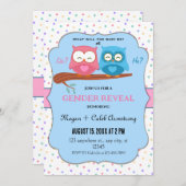 Adorable Owls Gender Reveal Einladung (Vorne/Hinten)