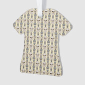 Adorable Owls Muster auf hellgelbem Hintergrund Ornament (Vorderseite)