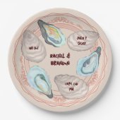 Adorable Oyster Roast Plate, Coastal Wedding Pappteller (Vorderseite)