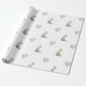 Adorable Panda animal Balloon Gift Wrapping Paper Geschenkpapier (Ungerollt)