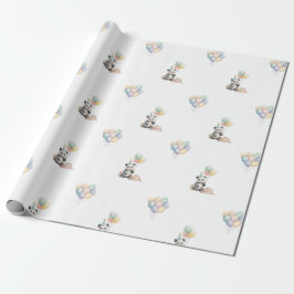 Adorable Panda animal Balloon Gift Wrapping Paper Geschenkpapier