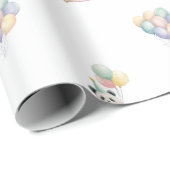 Adorable Panda animal Balloon Gift Wrapping Paper Geschenkpapier (Rolleneckpunkt)