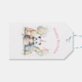 Adorable Panda Animal Birthday Gift Tag Geschenkanhänger (Vorderseite (Horizontal))