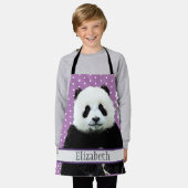 Adorable Panda Bär Aquamarin Name Kinder Tier Schürze (Getragen)