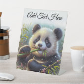 Adorable Panda Bär Eating Bamboo Skript hinzufügen Sockelschild (In SItu)