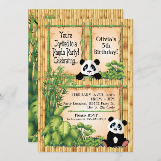 Adorable Panda Bär Geburtstagsparty Einladung