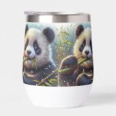 Adorable Panda Bären essen Bambus (Rechts)