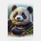 Adorable Panda Bären essen Bambus Acrylschild (Vorderseite)
