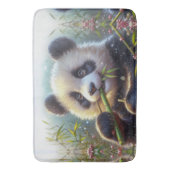Adorable Panda Bären essen Bambus Badematte (Vorderseite Vertikal)