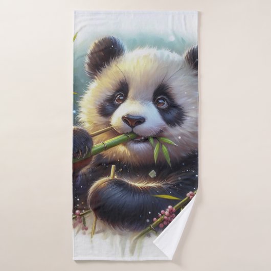 Adorable Panda Bären essen Bambus Badhandtuch Set (Badehandtuch)