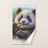 Adorable Panda Bären essen Bambus Badhandtuch Set (Handtuch)