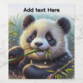Adorable Panda Bären essen Bambus Custom Text Weinetikett (Einzelnes Label)