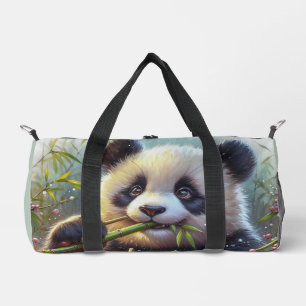 Adorable Panda Bären essen Bambus Duffle Bag