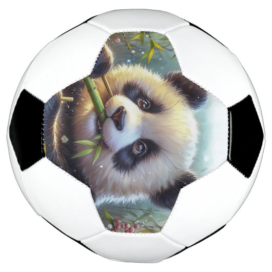 Adorable Panda Bären essen Bambus Fußball (Gedreht)