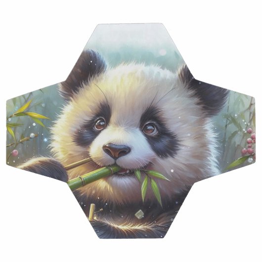 Adorable Panda Bären essen Bambus Fußball (Flach)