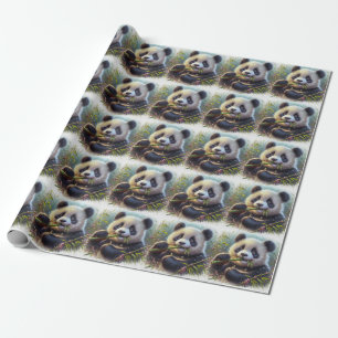 Adorable Panda Bären essen Bambus Geschenkpapier