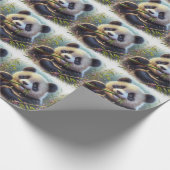 Adorable Panda Bären essen Bambus Geschenkpapier (Ecke)