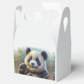 Adorable Panda Bären essen Bambus Geschenkschachtel (Geöffnet)