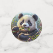 Adorable Panda Bären essen Bambus Konfetti (Klein Vorderseite)
