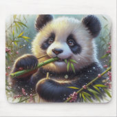 Adorable Panda Bären essen Bambus Mousepad (Vorne)