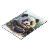 Adorable Panda Bären essen Bambus Notizblock (Linke Seite)