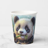 Adorable Panda Bären essen Bambus Pappbecher (Vorderseite)