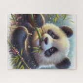 Adorable Panda Bären essen Bambus Puzzle (Horizontal)