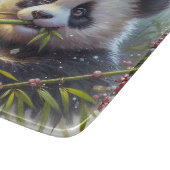 Adorable Panda Bären essen Bambus Schneidebrett (Ecke)