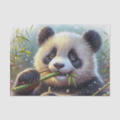 Adorable Panda Bären essen Bambus Seidenpapier (Vorderseite)