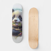 Adorable Panda Bären essen Bambus Skateboard (Vorderseite)