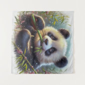 Adorable Panda Bären essen Bambus Wandteppich (Vorderseite (Horizontal))