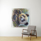 Adorable Panda Bären essen Bambus Wandteppich (Beispiel (Horizontal))