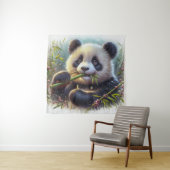 Adorable Panda Bären essen Bambus Wandteppich (Beispiel)