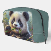 Adorable Panda Bären essen Bambus Waschbeutel (Rechte Ecke)