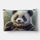 Adorable Panda Bären essen Bambus Zubehörtasche (Rückseite)