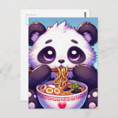 Adorable Panda Bären essen Nudeln Postkarte (Vorne/Hinten)