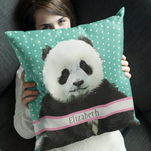 Adorable Panda Bären Name Kids Room Animal Kissen