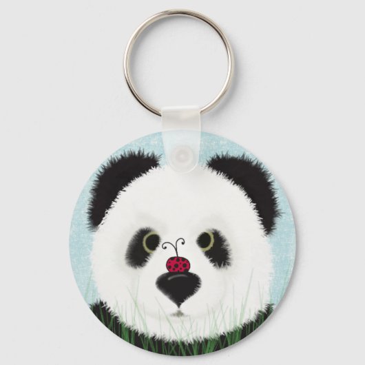 Adorable Panda Bärenmalerei Schlüsselanhänger (Vorderseite)