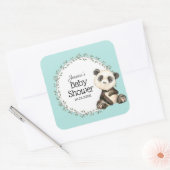 Adorable Panda Bear Baby Dusche Quadratischer Aufkleber (Umschlag)