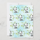 Adorable Panda Bear Boys Babydusche Einladung (Rückseite)