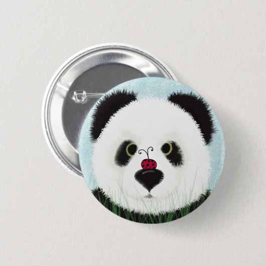 Adorable Panda Bear Button (Vorne & Hinten)