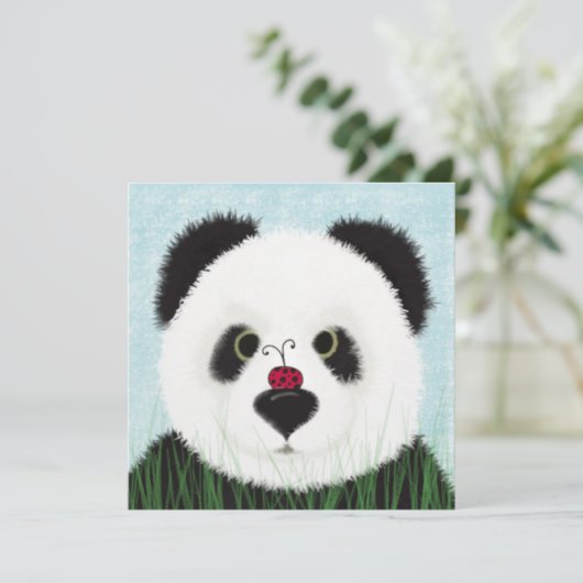 Adorable Panda Bear Dankeskarte (Stehend Vorderseite)