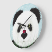 Adorable Panda Bear Große Wanduhr (Winkel)
