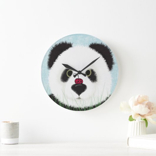 Adorable Panda Bear Große Wanduhr (Zuhause)