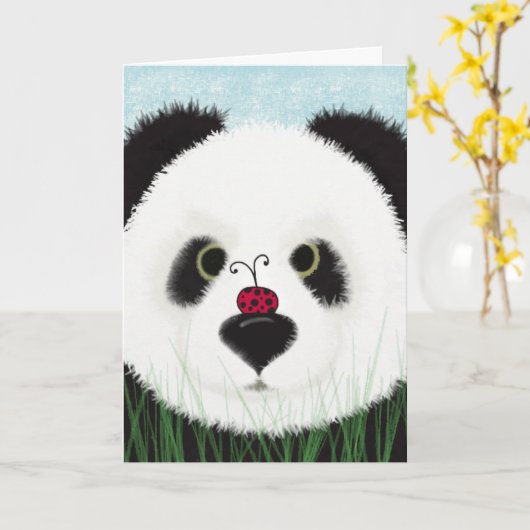 Adorable Panda Bear Karte (Gelbe Blume)
