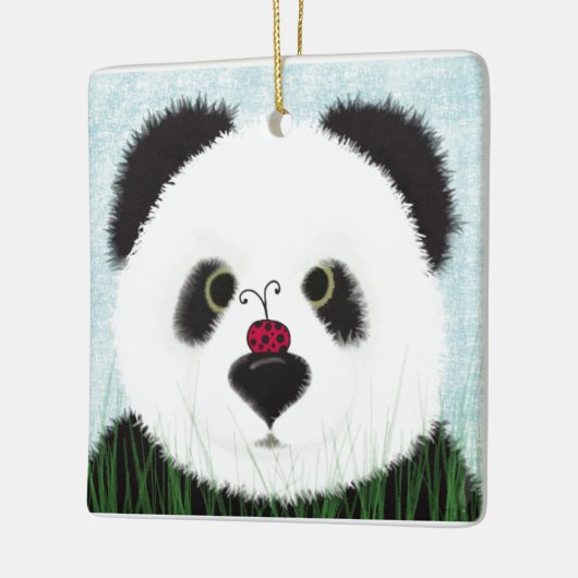 Adorable Panda Bear Keramikornament (Links)