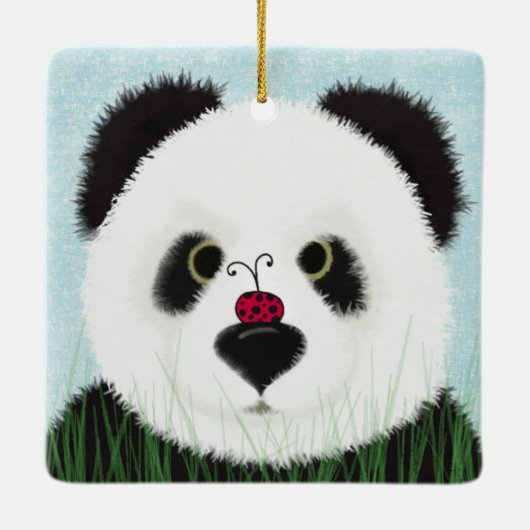 Adorable Panda Bear Keramikornament (Rückseite)