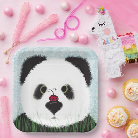 Adorable Panda Bear Pappteller (Party)