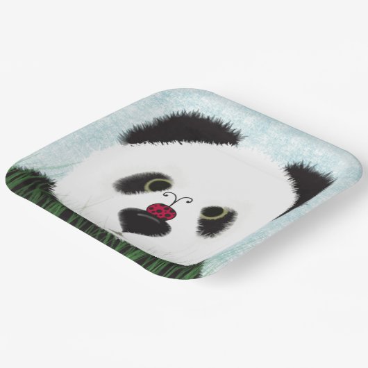 Adorable Panda Bear Pappteller (Gewinkelt)